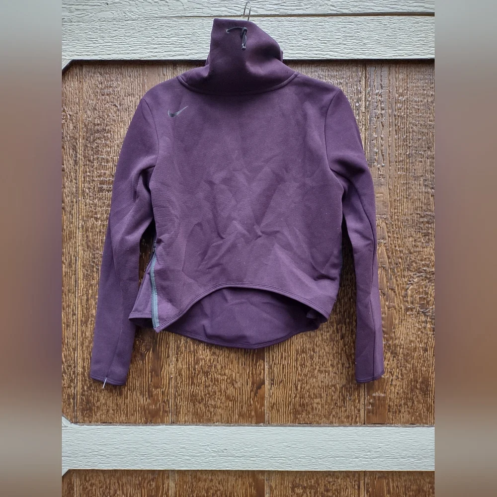 Nike Women's XS Purple Turtleneck Athletic Long Sleeve Pockets Pullover - Picture 2 of 4